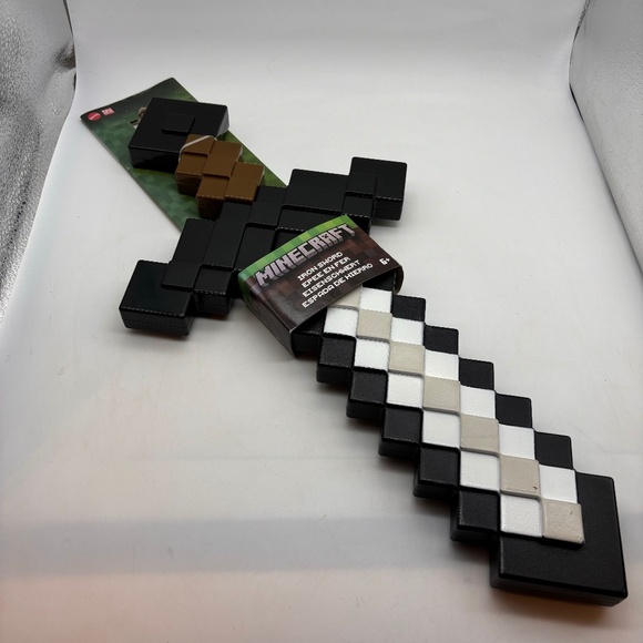 Minecraft Plastic Iron Sword Toy Gray/Brown/White New! - Picture 1 of 11